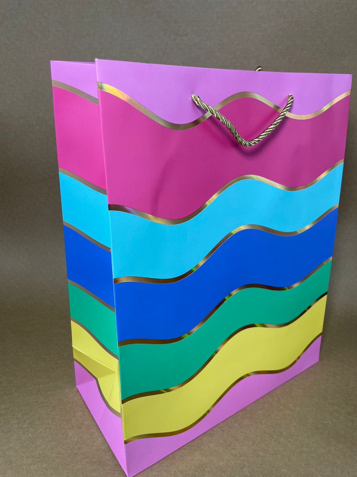 Wavy Golden Foiled Gift Bags