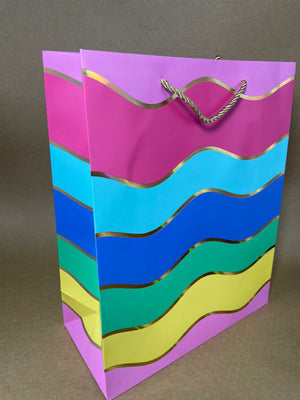 Wavy Golden Foiled Gift Bags