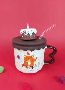 Happy Birthday Sip Cup  (Brown) - NG496