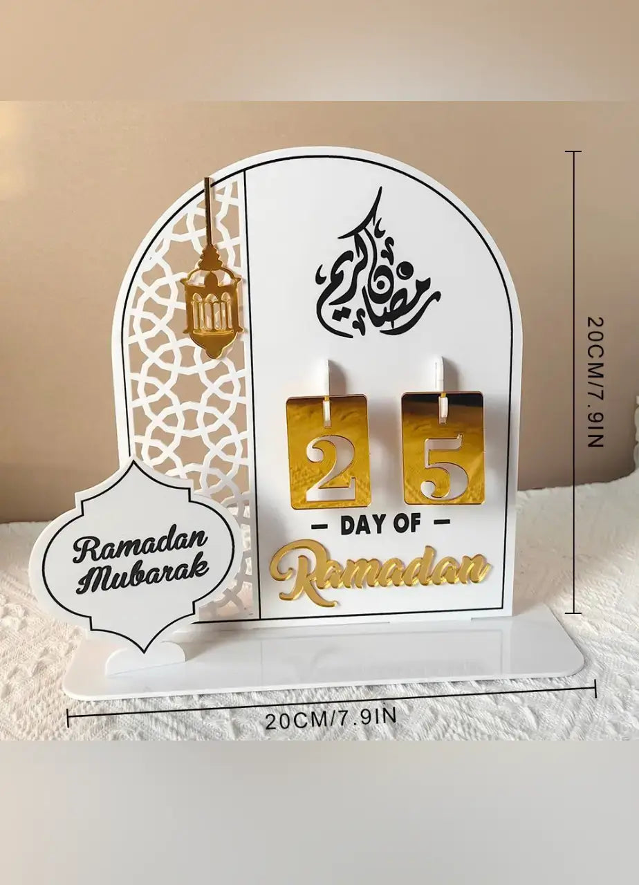 Ramadan Countdown Acrylic Calendar (White) -