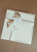 Off white Gift Box with Brown Ribbon