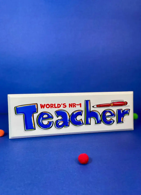 World's Nr 1 Teacher Quotation Plate - QP73
