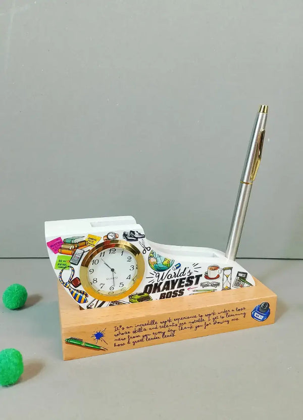 World's Okayest Boss Pen And Card Holder - CLVP08