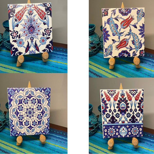 Turkish Ceramic Tiles 4 Pieces