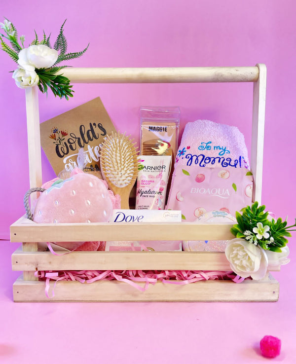 Mom Self Care Bundle with FREE wooden basket